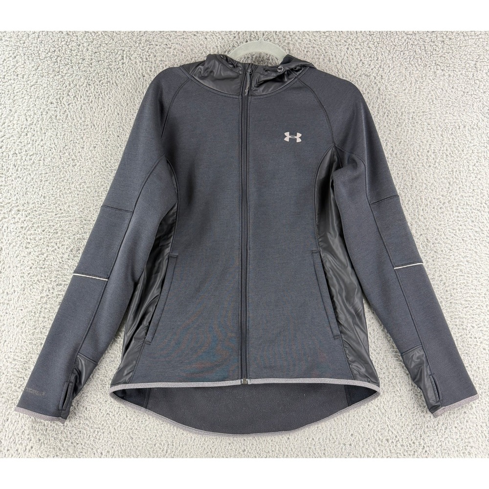 Under Armour ColdGear Storm1 Swacket Women M Gray Full Zip Hoodie Jacket 1283259